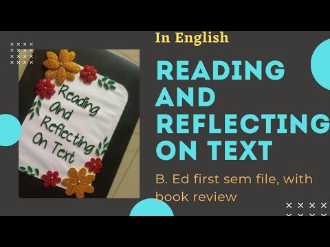 Reading And Reflecting On Text B.Ed First Sem File🔥 | Book Review ...