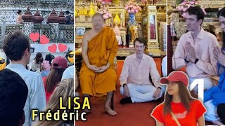 Lisa and Frederic Arnault with their family in Wat Arun Thailand