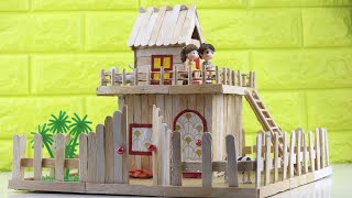 How to make a popsicle stick House | Amazing popsicle stick house | Ice cream stick House Craft