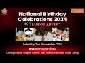 Saturday 2nd November 2024 | National Birthday Celebrations | LIVE