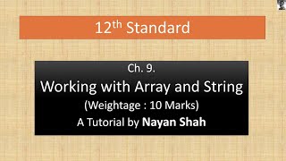 Ch 9 Array & String Classes