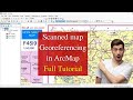 Georeferencing in ArcMap or ArcGis tutorial| toposheet rectify in arcgis | pdf map to jpg conversion