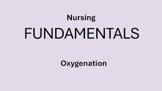 Fundamentals - Oxygenation