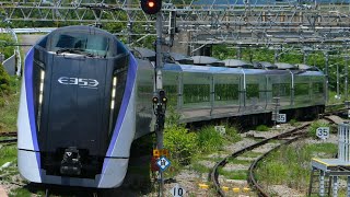 特急あずさ号小淵沢駅発着・通過集