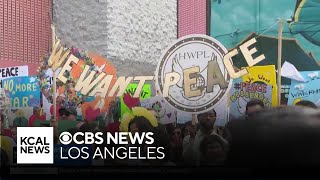 Hundreds rally for peace in downtown LA