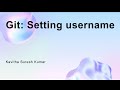Git: Setting username