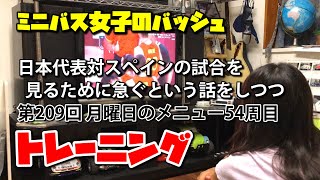 ミニバス女子のバッシュ　普通の子の普通な練習　その486【日本代表対スペインの試合を見るために急ぐという話をしつつトレーニング209】月曜日のメニュー54周目