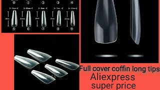 Full cover long coffin nail tips 500psc