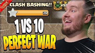 Going for the PERFECT 1 vs 10 War! - Clash of Clans