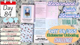 AKU87 - Day 84/365 Day #Kickstarter 🏇Lenormand: Quick Answers 📚 Tutorial Deck #unboxing #flipthrough