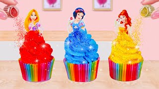 Beautiful Princess Cake 🌈 How To Make Fantastic Five Miniature Disney Princess Cupcakes 🎀 Magic Cake