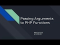 PHP:  Passing Arguments to PHP Functions