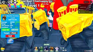 Clocks only vs endless mode Pt.1, The Guardian (Roblox Toilet Tower Defense)