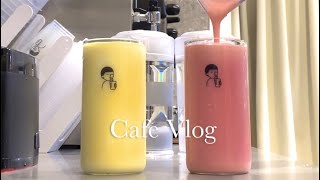 💛Mango yogurt smoothie and strawberry yogurt smoothie🩷 | Korean Cafe | [ CAFE VLOG #25]