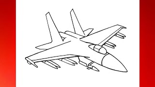 How to draw a Bomber Plane | Drawing a Fighter Jet step by step