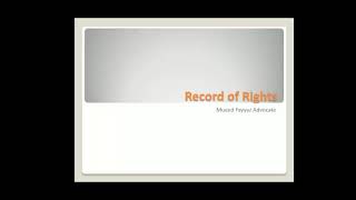 What is Misl-e-Haqiat? Record of Rights Section 39