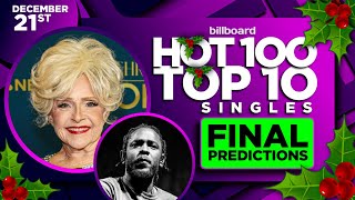 FINAL PREDICTIONS | Billboard Hot 100, Top 10 Singles | December 21st, 2024