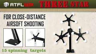 NEW Airsoft Target- 3 Star Rotate The Metal Shooting Target With 15 Steel Plates