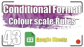 Conditional Format - Colour Scale Rules | Google Sheets Tutorial 43