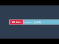 PHP Basics: String functions - explode