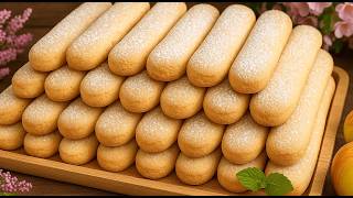 ONLY THREE ingredients! In 10 minutes! Tender HOMEMADE cookies for Tiramisu dessert