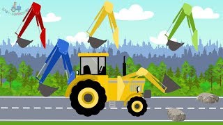 #Excavator and Truck | Tractor bulldozer | Street Vehicles  | Learning colors YELLOW -video for kids