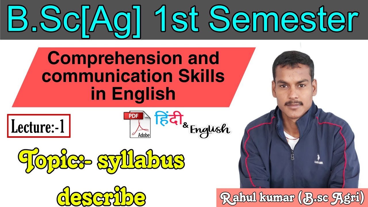 Comprehension And Communication Skills In English | B.sc Agri. 1st ...