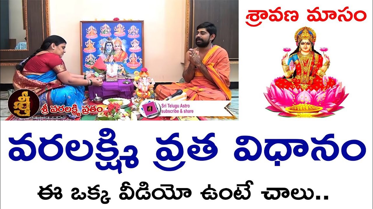 Varalakshmi Vratham Pooja Vidhanam | Varalakshmi Vratham Pooja ...