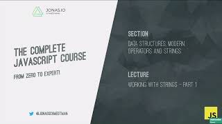 Learn JavaScript – Strings - Part 23: Jonas Schmedtmann