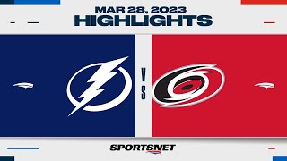 NHL Highlights | Lightning vs. Hurricanes - March 28, 2023
