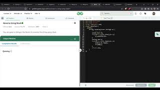 Reverse a String Using Stack | GFG | C++ Code | Only Solution | No Voice