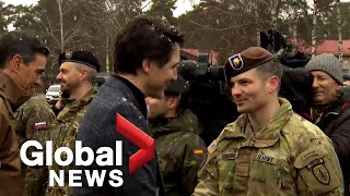 Russia-Ukraine conflict: Trudeau meets with NATO troops in Latvia