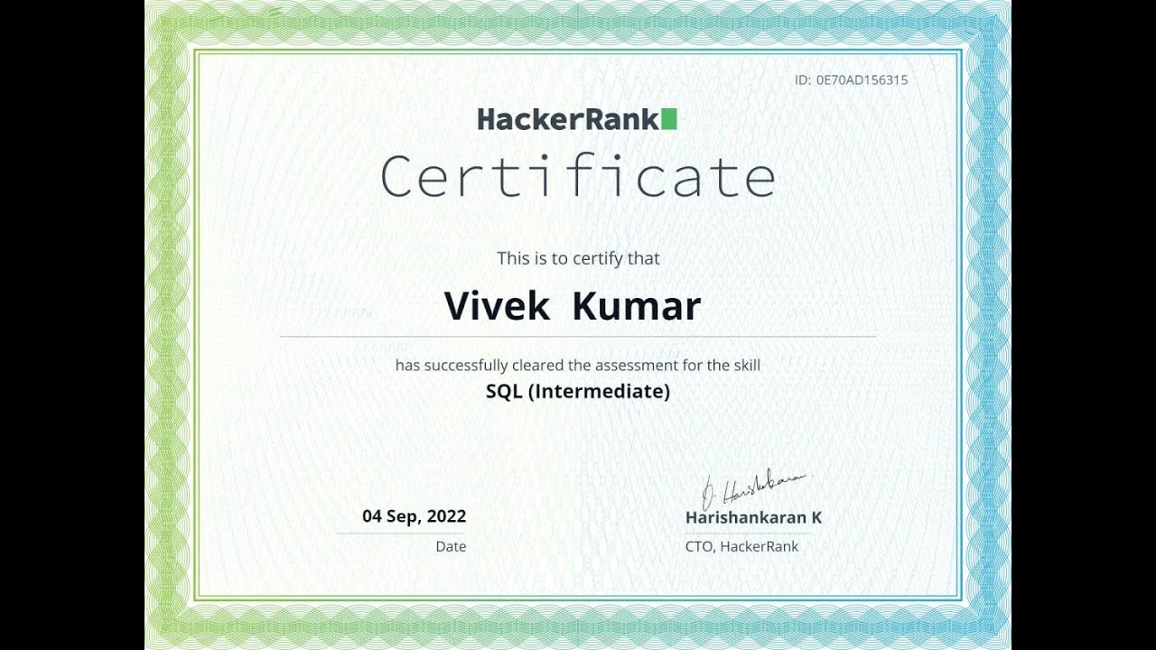 SQL Intermediate Certifications (part - II) From Hacker Rank || Free ...