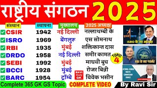 भारतीय संगठन और मुख्यालय 2025 | National Organisations and Headquarters 2025 | Sangathan Mukhyalya