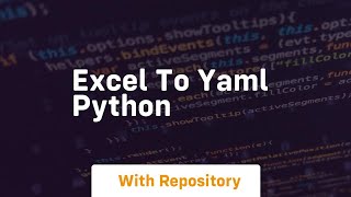 excel to yaml python