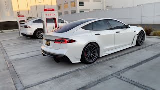 Unplugged Performance S-APEX Carbon Widebody Tesla Model S P100D Walk Around BTS - Project Hawkjoe