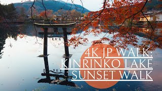 【4K 散歩】大分 湯布院温泉の金鱗湖・紅葉と夕焼けの散歩