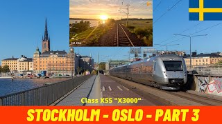 Cab Ride Stockholm - Oslo Part 3/3 to Oslo (SJ, Sweden, Norway) train driver's view 4K