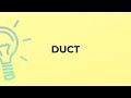 What is the meaning of the word DUCT?