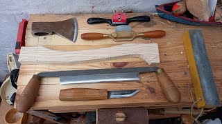 Baltanyél faragás kéziszerszámokkal / axe handle carving with hand tools