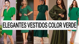 ELEGANTES VESTIDOS TONOS VERDES, MODA MUJER, OTOÑO INVIERNO 2022-2023, HERMOSOS LOOKS PARA FIESTAS