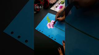 🔴🌸 INCREDIBLE Flower Painting One Stroke Acrylic Painting #shorts