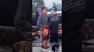 DEVIN HANEY COMES FACE TO FACE WITH GEORGE KAMBOSOS JR IN FIRST FACE OFF SINCE FIRST FIGHT!