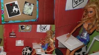 how to make doll classroom, bulletin board, chair and desk, furniture and more