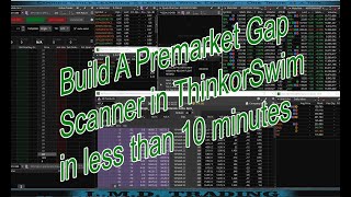 Build a Premarket Gap Scanner in ThinkorSwim in less than 10 minutes