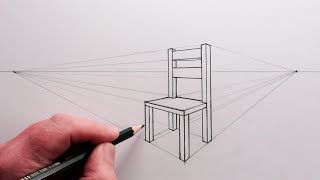 How to Draw a Chair using Two Point Perspective: Narrated