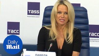 Pamela Anderson speaks out for animal rights in Russia - Daily Mail