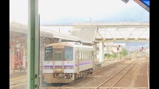 山陰本線　2022.10.22　長門市駅→東萩駅　後面展望