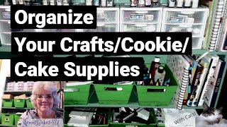 Organize a Bookcase to hold Craft \u0026 Cookie \u0026 Cake Supplies!