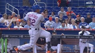 NYM@MIA: Cespedes hits three doubles vs. Marlins